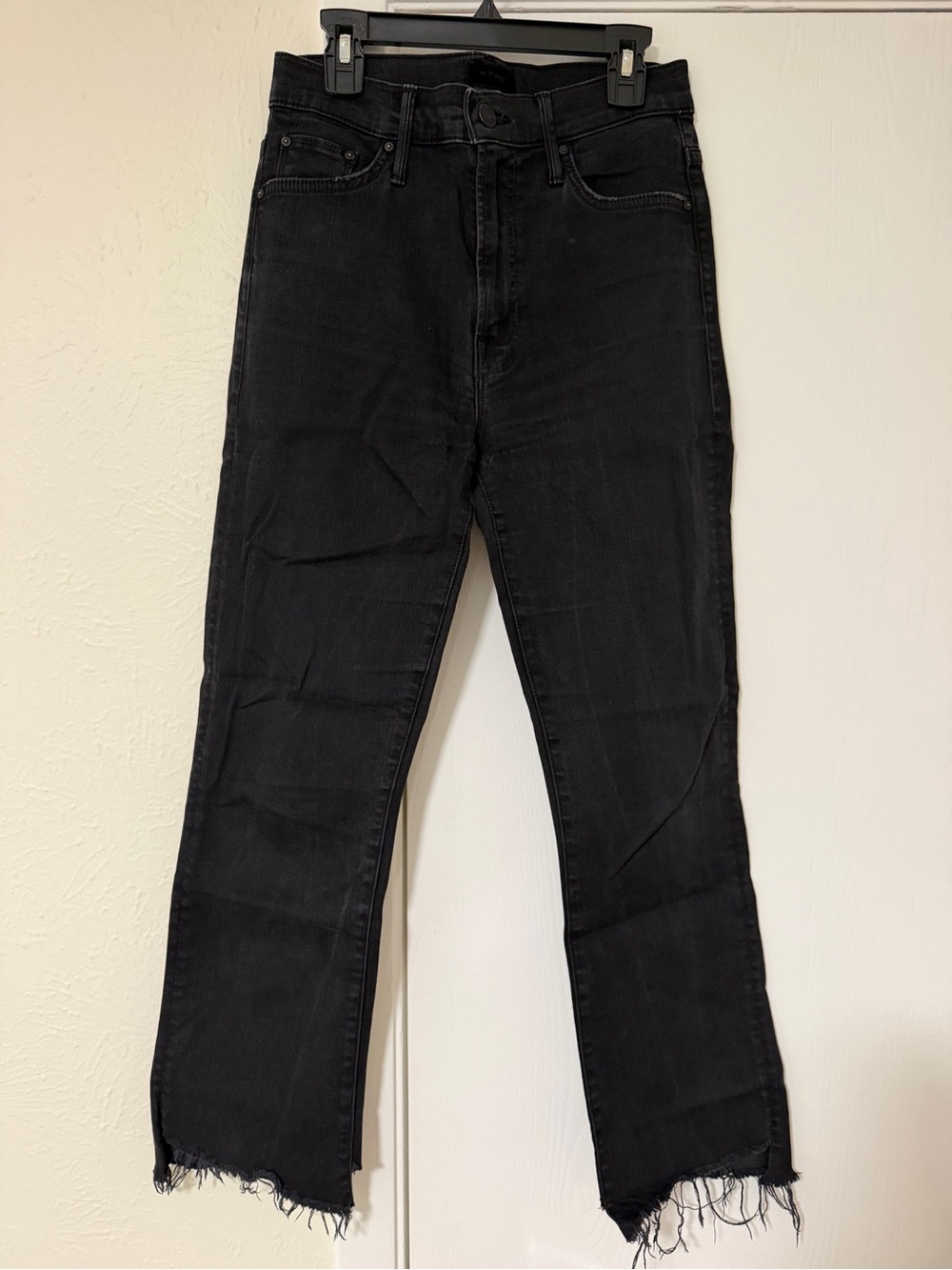 Mother - Womens Black Washed Straight-Leg Jeans